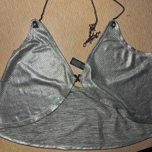 Savage X Fenty Shimmering Silver Top